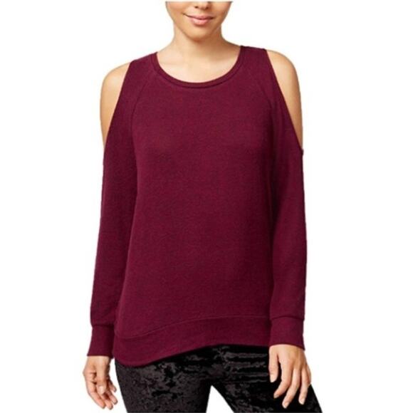 Hippie Rose Women Cold Shoulder Cozy Shirt Crew Neck Size L NWT - Picture 1 of 5